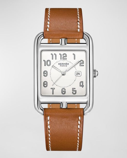 Hermès White Cape Cod Watch, Large Model, 37 Mm
