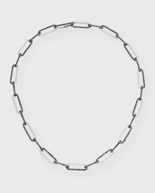 A Link Natural White Gold Black And White Diamond Necklace