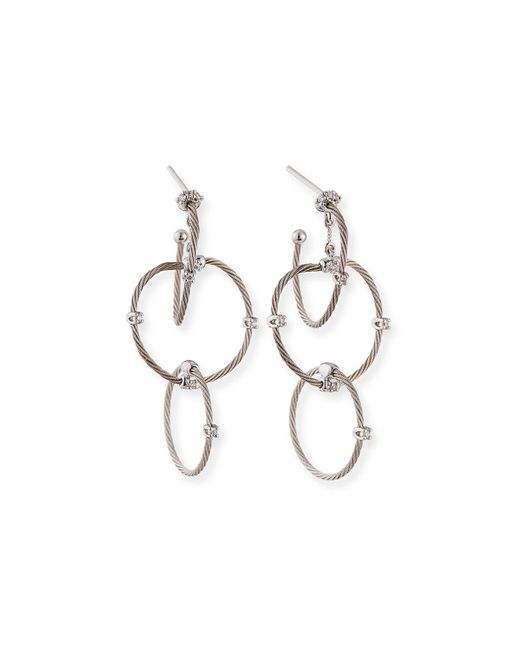 Paul Morelli White 18K Diamond Link Earrings, 41Mm