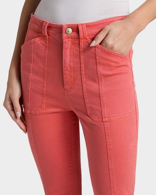 Cinq À Sept Red Wallace Bootcut Crop Jeans