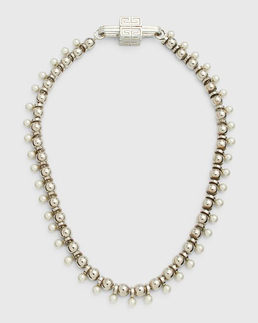 Givenchy Metallic 4g Faux Pearl Necklace for men