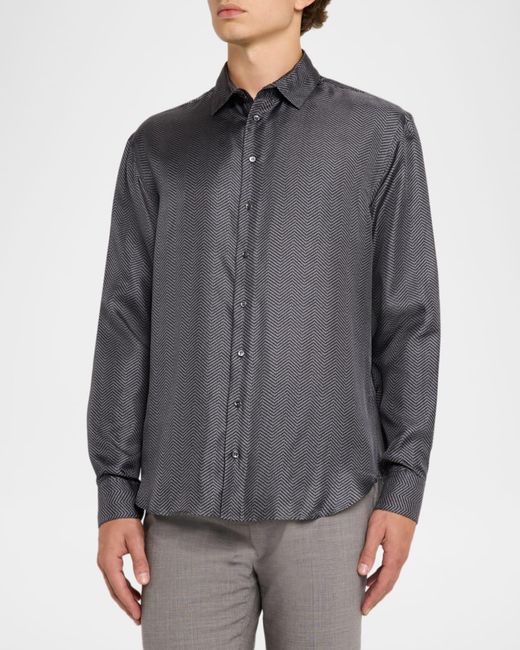 Giorgio Armani Apos;S Chevron Silk Dress Shirt in Gray for Men | Lyst Giorgio Armani Apos;S Chevron Silk Dress Shirt in Gray for Men | Lyst