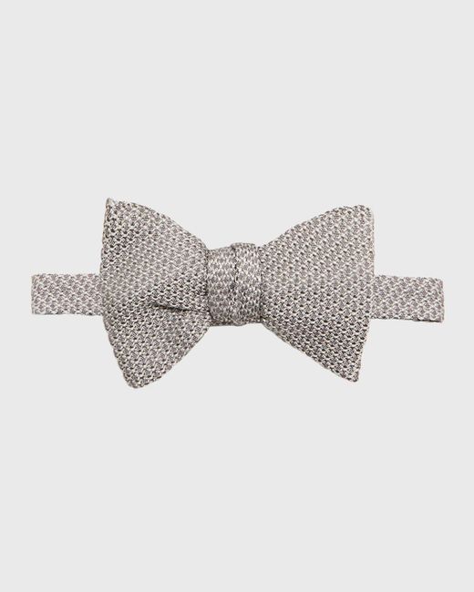 Eton of Sweden Gray Woven Silk Bow Tie for men