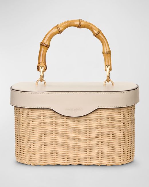 Cult Gaia White Gwyneth Basket Top-Handle Bag