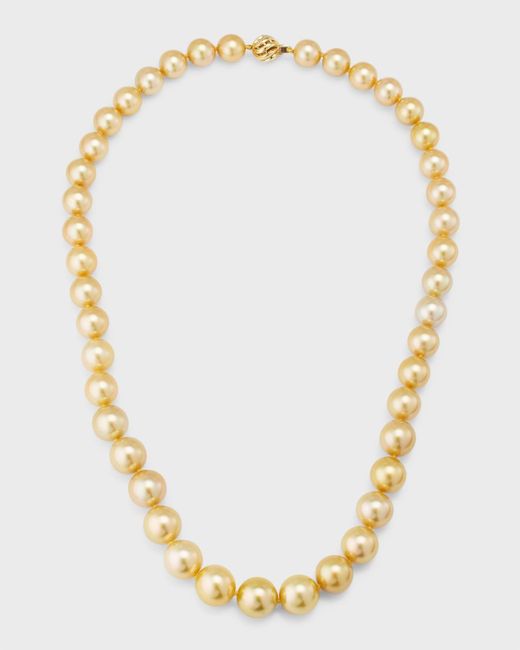Pearls By Shari Metallic 18k Yellow Gold Graduated South Sea Pearl Necklace