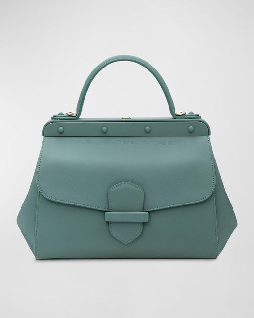 Franzi Green Margherita Medium Leather Top-handle Bag