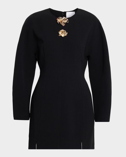 Acler Black Brotton Long-Sleeve Mini Dress