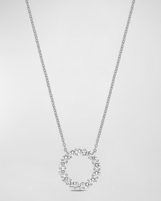 Memoire 18k White Gold Diamond Circle Necklace