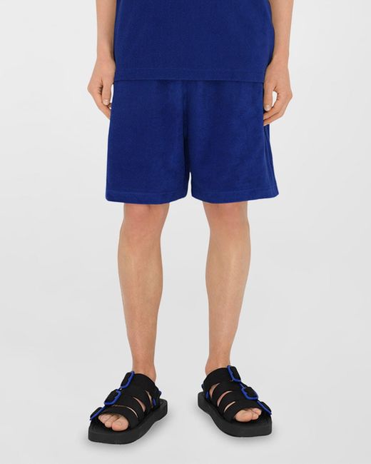 Burberry Blue Terry Shorts With Ekd Stamp for men