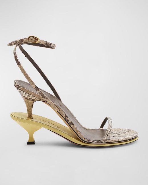 Jacquemus Metallic Les Doubles Ankle-strap Embossed Sandals