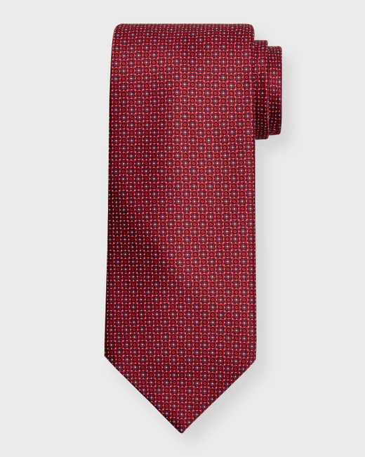 Stefano Ricci Red Micro-Print Silk Tie for men