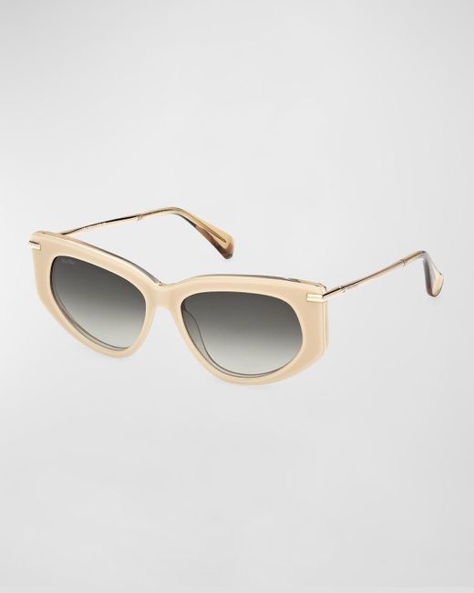 Max Mara Metallic Beth Acetate & Metal Cat-Eye Sunglasses