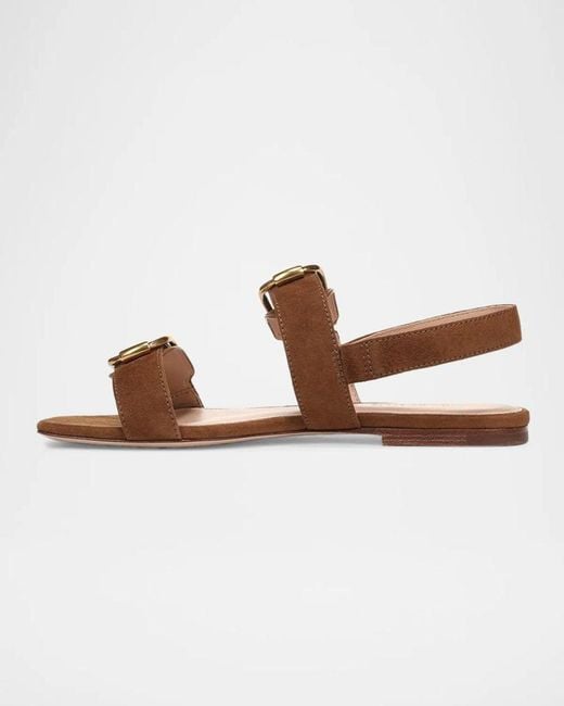Veronica Beard Brown Maglio Suede Flat Sandals