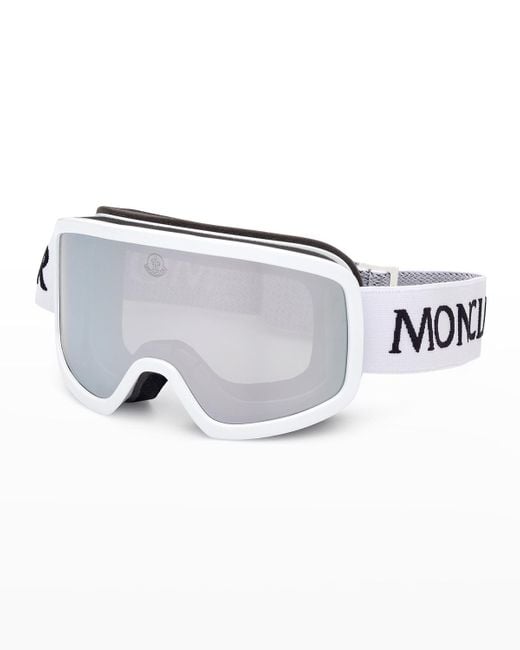 MONCLER LUNETTES Terrabeam Injected Snow Mask Goggles in White for Men ...