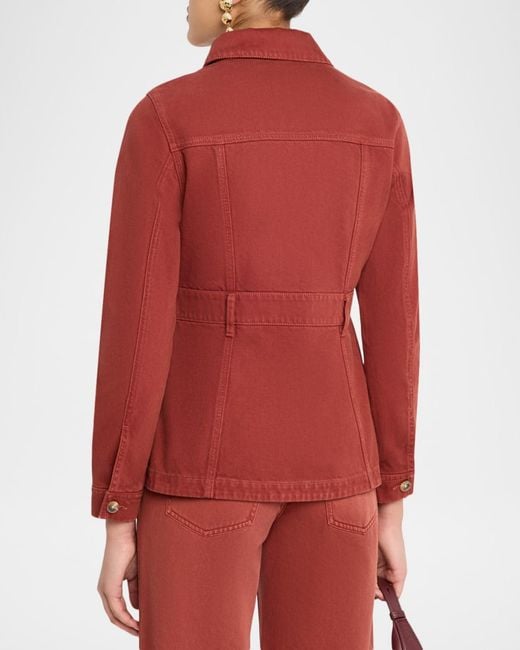 Veronica Beard Red Anzu Twill Utility Jacket