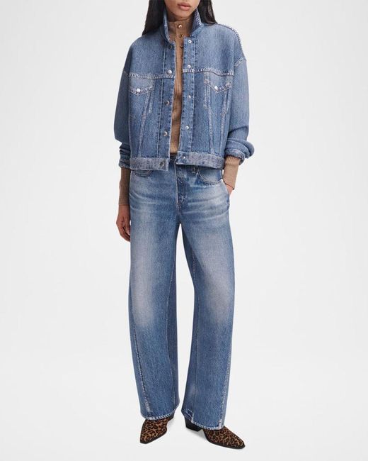 Rag & Bone Blue Miramar Mallow Trucker Jacket