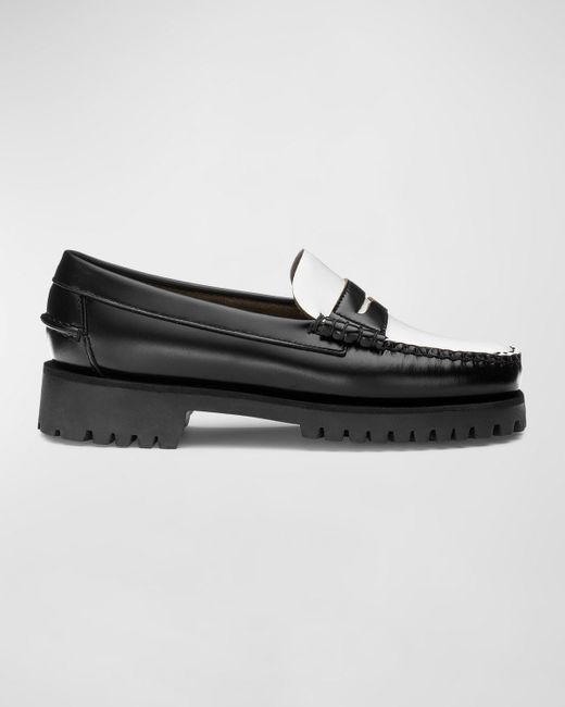 Sebago Black Dan Casual Lug-sole Penny Loafers
