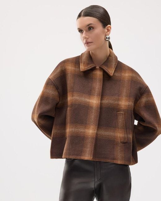 Jonathan Simkhai Brown Colby Plaid Jacket