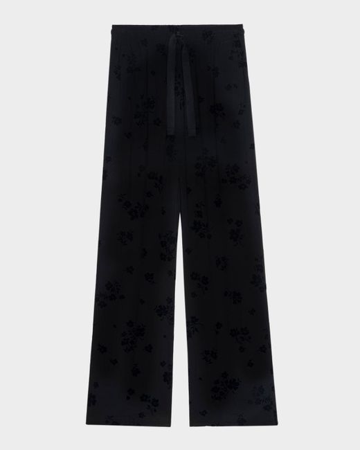 Zadig & Voltaire Black Poma Soft Flock Flower Pants