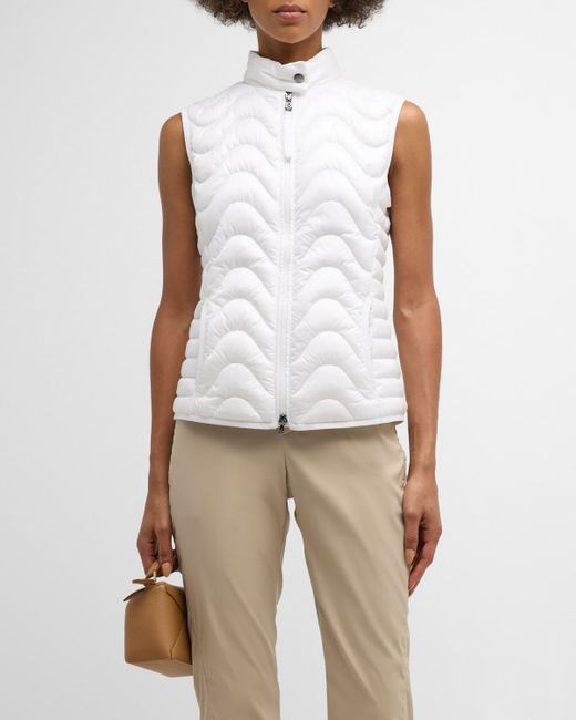 Bogner White Kleo Lightweight Packable Water-Repellent Quilted Vest