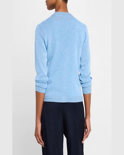 Kobi Halperin Blue Anthia Sequin Button-Down Sweater