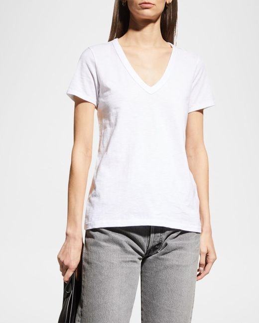 Rag & Bone White The Vee Basic T-Shirt