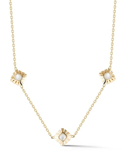 Miseno Metallic Mother-of-pearl Three-station Necklace In 18k Yellow Gold