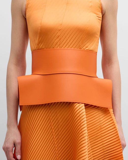 Loewe Orange Obi Nappa Leather Corset Belt