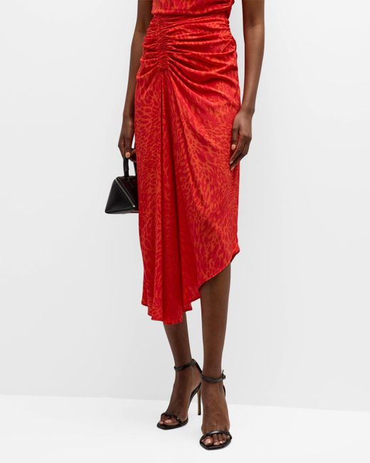 A.L.C. Red Adeline Skirt In Flamme