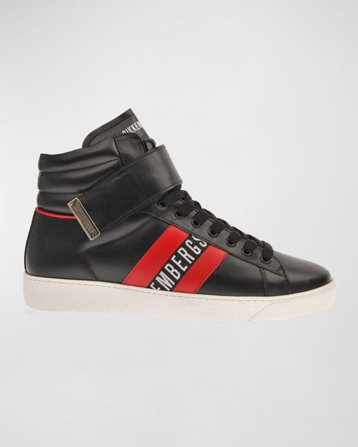 Bikkembergs Multicolor Logo High-Top Leather Sneakers for men