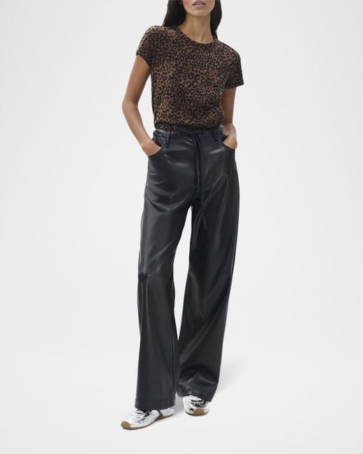 Rag & Bone Brown Short-Sleeve Leopard Tee