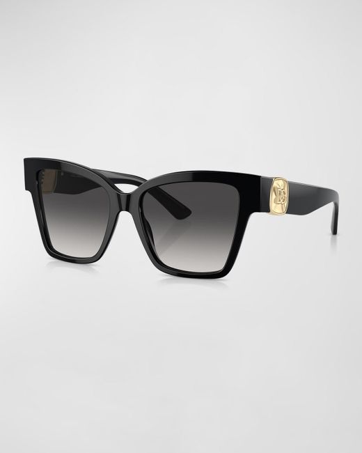 Dolce & Gabbana Black Dg Logo Acetate & Plastic Butterfly Sunglasses