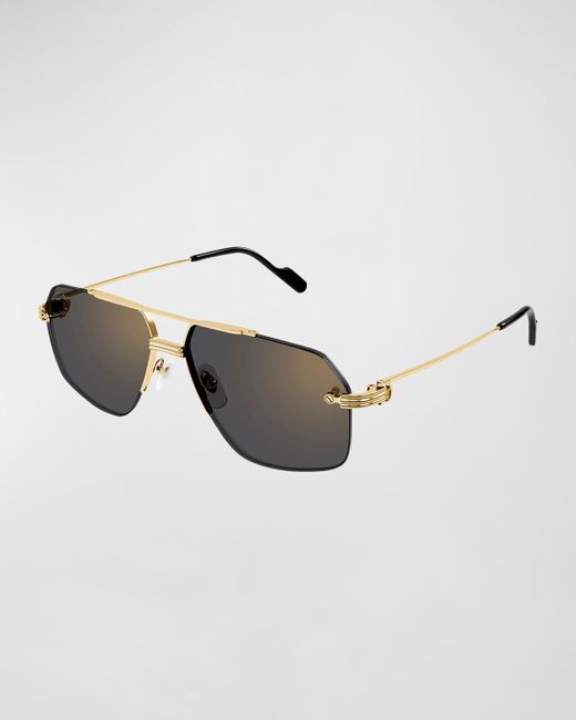 Cartier Multicolor Ct0426sm Metal Aviator Sunglasses for men