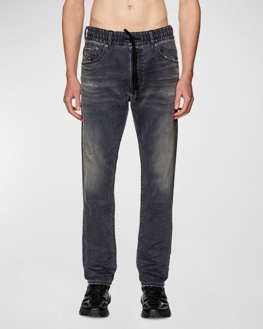 DIESEL Blue D-krooley Jogg L.32 Dark Grey Wash Denim Sweat Jeans for men