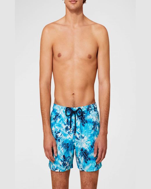 Vilebrequin Blue Starlettes And Turtles Tie-Dye Swim Shorts for men