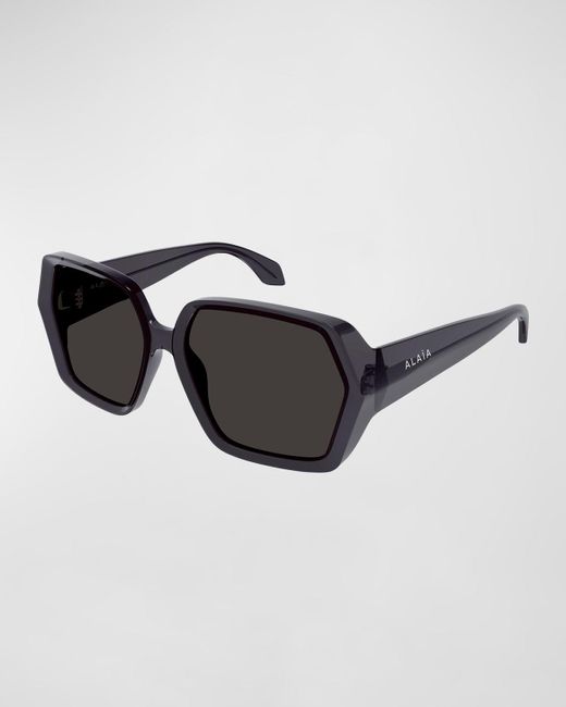Alaïa Black Logo Acetate Butterfly Sunglasses