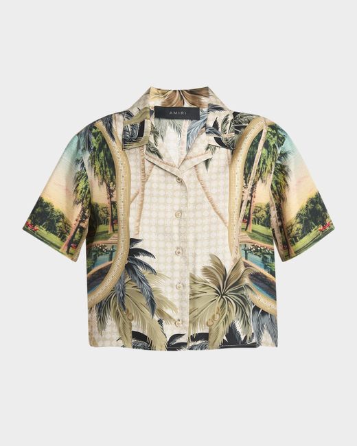 Amiri Multicolor Paradise Print Camp Shirt