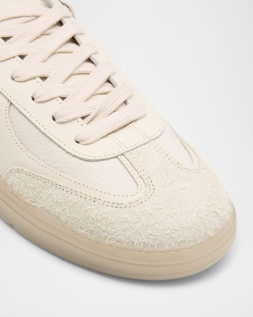 Represent White Virtus Mixed-Leather Sneakers for men