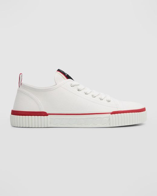 Christian Louboutin White Pedro Junior Canvas Low-Top Sneakers for men