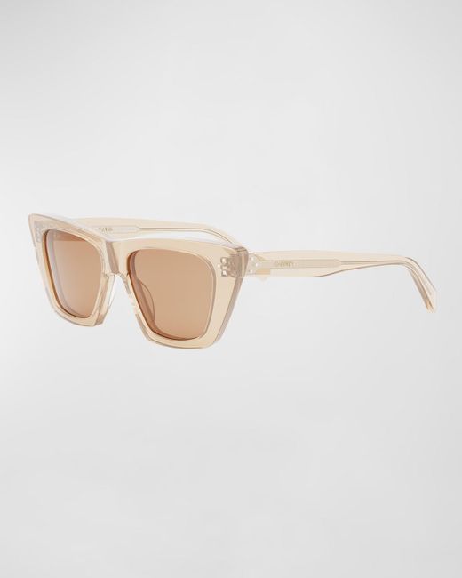 Céline White Logo Acetate Cat-eye Sunglasses