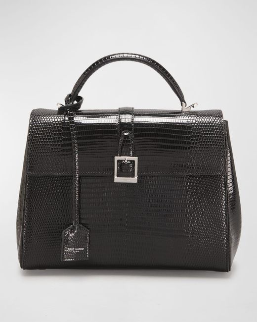 Saint Laurent Black Le Fermoir Small Top-Handle Bag