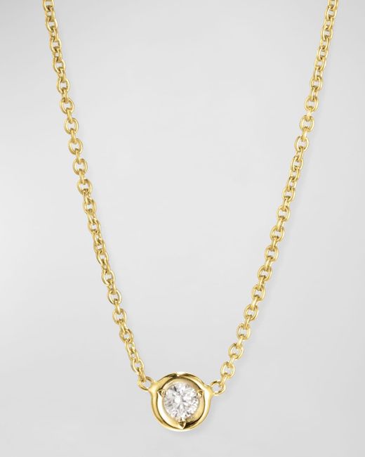Roberto Coin Metallic 18k Gold Single Diamond Necklace