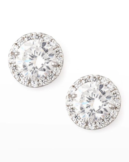 Fantasia by Deserio Metallic Sterling Silver 1.5ct Pave Stud Earrings