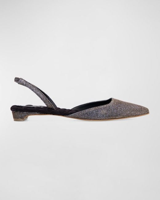 Aera Metallic Jackie Shimmer Vegan Slingback Ballerina Flats