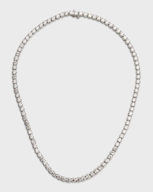 Neiman Marcus White Lab Grown Diamond 18K Round Line Necklace, 17"L
