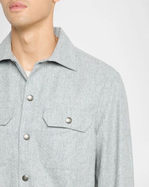 Brunello Cucinelli Blue Apos;S Padded Wool Jacket for men