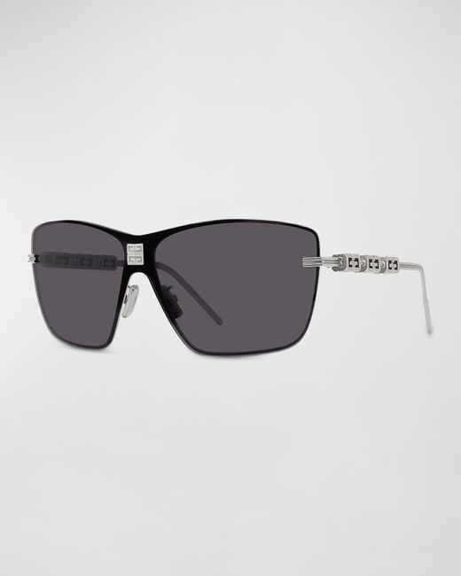 Givenchy Black 4gem Metal Rectangle Sunglasses for men