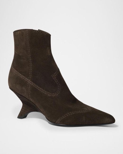 Jonathan Simkhai Brown Shadow Suede Western Booties