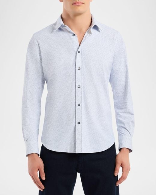 Robert Graham White Apos;S Asterik Micro-Geometric Button-Down Shirt for men