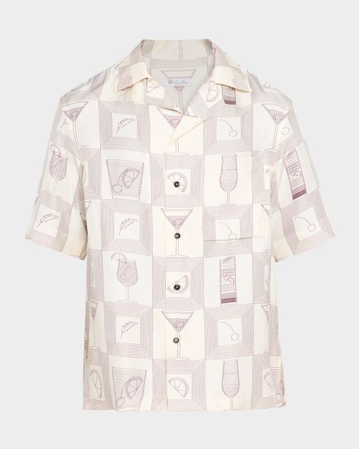 Loro Piana Natural Federico Twill Short-Sleeve Shirt for men